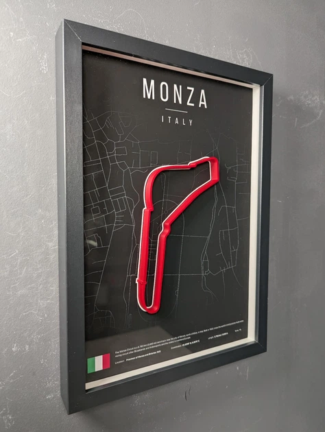 Объемная Рамка с 3D Трассой MONZA Circuit / Province of Monza and Brianza, Italy / Монза в Масштабе 1:40 000 Red Matte / Frame 32x23x3 - Фото 1 Объемная Рамка с 3D Трассой MONZA Circuit / Province of Monza and Brianza, Italy / Монза в Масштабе 1:40 000 Red Matte / Frame 32x23x3 - изображение 1