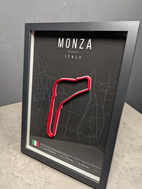 Объемная Рамка с 3D Трассой MONZA Circuit / Province of Monza and Brianza, Italy / Монза в Масштабе 1:40 000 Red Matte / Frame 32x23x3 - Фото 12 Объемная Рамка с 3D Трассой MONZA Circuit / Province of Monza and Brianza, Italy / Монза в Масштабе 1:40 000 Red Matte / Frame 32x23x3 - изображение 12