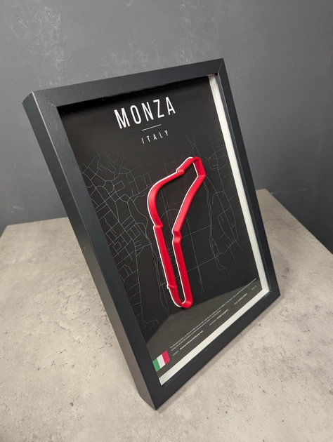 Объемная Рамка с 3D Трассой MONZA Circuit / Province of Monza and Brianza, Italy / Монза в Масштабе 1:40 000 Red Matte / Frame 32x23x3 - Фото 15 Объемная Рамка с 3D Трассой MONZA Circuit / Province of Monza and Brianza, Italy / Монза в Масштабе 1:40 000 Red Matte / Frame 32x23x3 - изображение 15