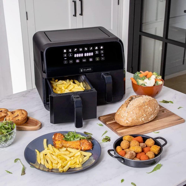 Мультипіч, аерофритюрниця BluMill Dual AFT08003 Black - зображення 5