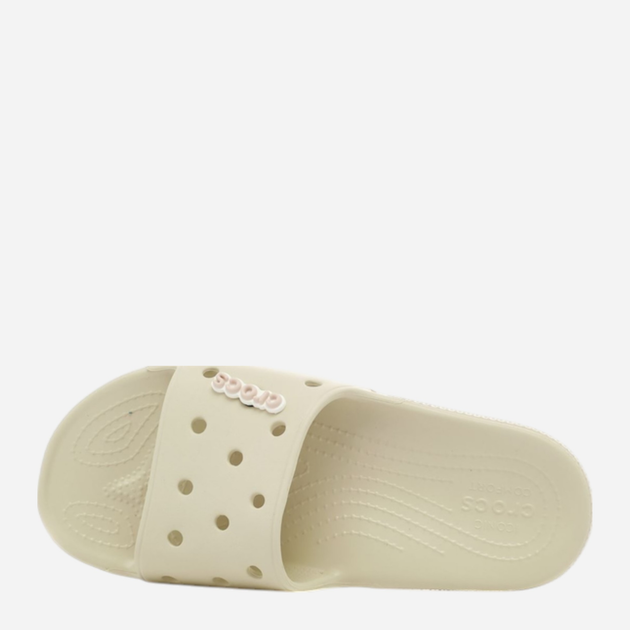 Жіночі шльопанці для пляжу Crocs Classic Slide 206121-2Y2 36-37 (M4/W6) 22 см Бежеві (191448961586) - зображення 4