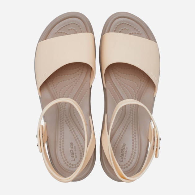 Sandały damskie na koturnie Crocs Brooklyn Ankle Strap Wedge 209406-2DS 36-37 (M4/W6) 22 cm Beżowe - obraz 3