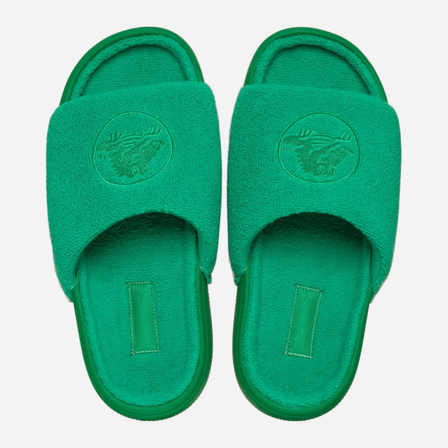 Жіночі шльопанці Crocs Classic Towel Slide 209962-3WH 38-39 (M6/W8) 24 см Зелені (196265675227) - зображення 3