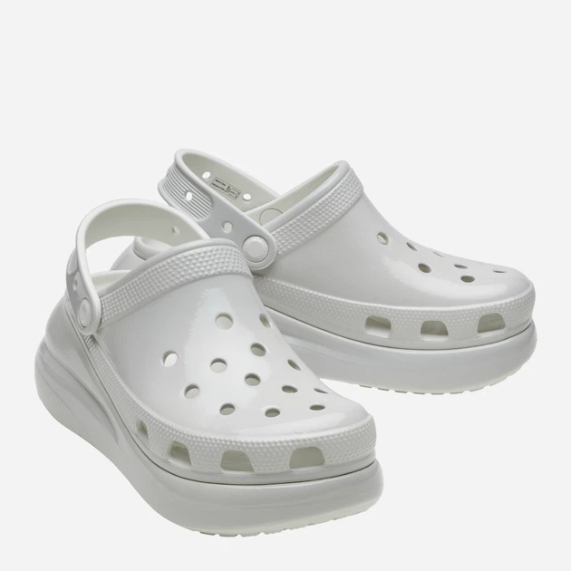 Chodaki damskie na platformie Crocs Crush High Shine Clog 209285-1FT 41-42 (M8/W10) 26 cm Jasnoszare - obraz 2