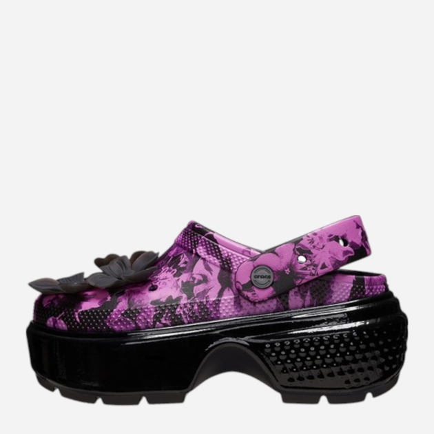 Жіночі крокси Crocs Stomp Hyper Floral High Shine Clog 209687-0C4 38-39 (M6/W8) 24 см Чорні (196265584260) - зображення 3