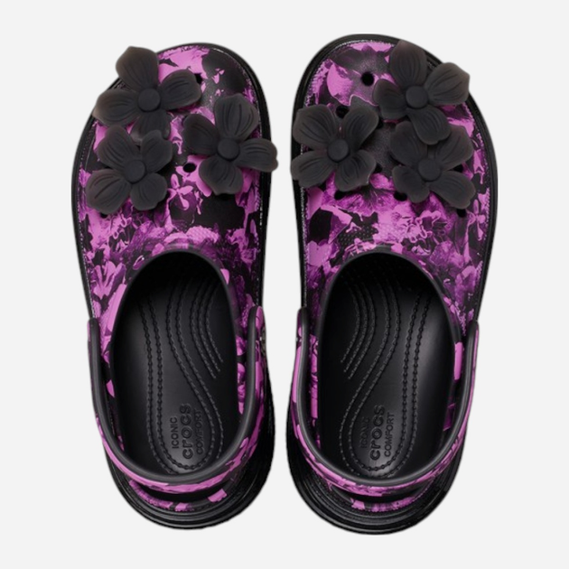 Жіночі крокси Crocs Stomp Hyper Floral High Shine Clog 209687-0C4 37-38 (M5/W7) 23 см Чорні (196265584253) - зображення 5