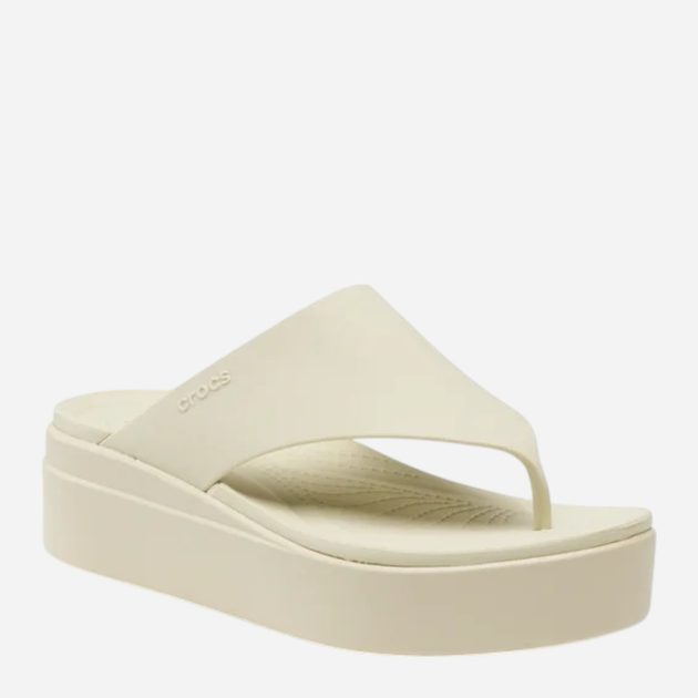 Klapki japonki damskie na platformie Crocs Brooklyn Flip 208727-2Y2 42-43 (M9/W11) 27 cm Beżowe - obraz 3
