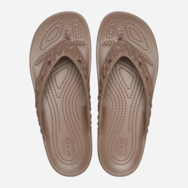 Жіночі в'єтнамки для пляжу Crocs Classic Platform Geometric Flip 209565-2Q9 37-38 (M5/W7) 23 см Світло-коричневі (196265553358) - зображення 5