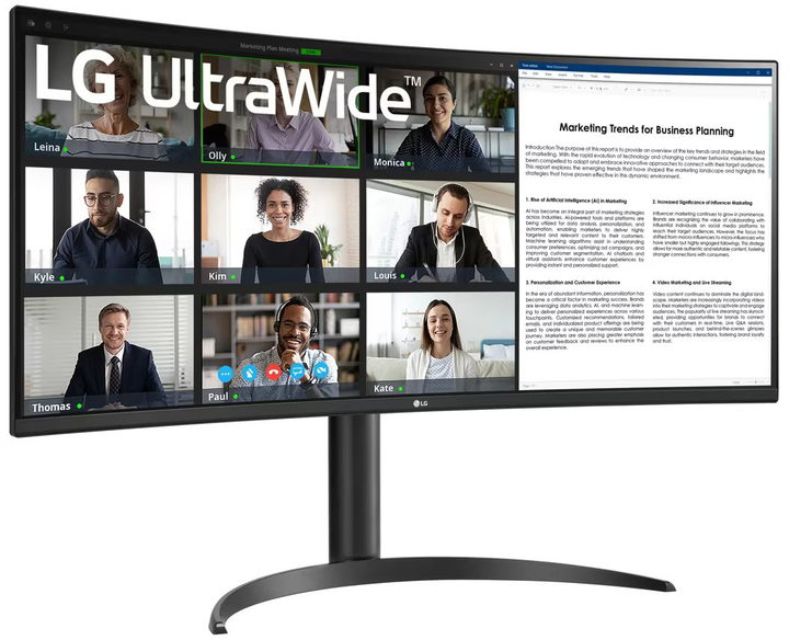 Monitor 34" VA Curved LG UltraWide 100Hz Black (34WR55QK-B.AEU) - obraz 2