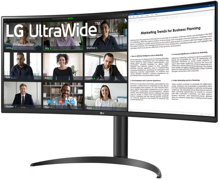 Монітор 34" VA Curved LG UltraWide 100Hz Black (34WR55QK-B.AEU) - зображення 4