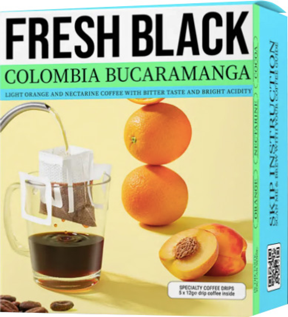 Акція на Набір спешелті дріп-кави Fresh Black Colombia set 12 г х 5 шт від Rozetka