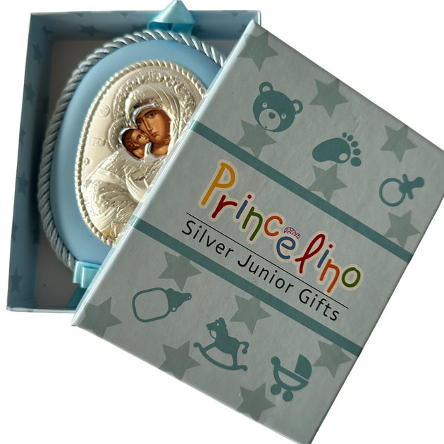 Серебряная икона обтянутая кожей синего цвета Prince Silvero Божья Матерь Владимирская MA/DM1110-LС 11Х11 см - Фото 3 Серебряная икона обтянутая кожей синего цвета Prince Silvero Божья Матерь Владимирская MA/DM1110-LС 11Х11 см - изображение 3