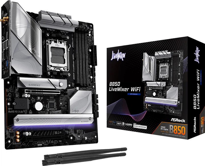 Płyta główna ASRock B850 LiveMixer Wi-Fi (sAM5, AMD B850, PCI-Ex16) - obraz 5