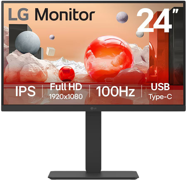 Монітор 24" IPS LG 100Hz Black (24BA650-B.AEU) - зображення 1