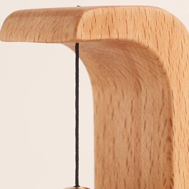 Дерев'яний дзвіночок для дверей Wooden Bell с-подібний бездротовий дзвінок на магніті, світлий коричневий (98481015) - зображення 5