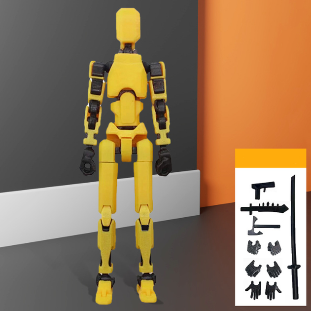 Пара роботов конструктор многосуставный подвижный робот-манекен 3D Dummy 13 синий и жёлтый 2 штуки (II) 33938 - Фото 5 Пара роботов конструктор многосуставный подвижный робот-манекен 3D Dummy 13 синий и жёлтый 2 штуки (II) 33938 - изображение 5