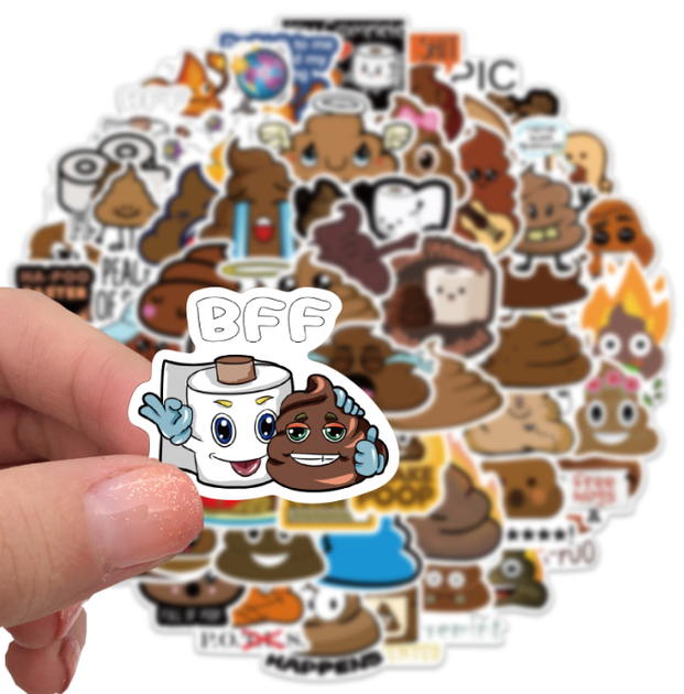 Набор наклеек самоклеящихся Какашка Poop наклейки на авто телефон ноутбук 60шт (AN)714 - Фото 3 Набор наклеек самоклеящихся Какашка Poop наклейки на авто телефон ноутбук 60шт (AN)714 - изображение 3