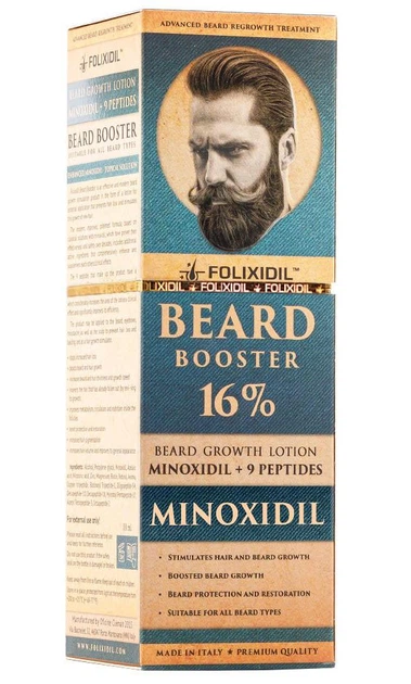 Міноксидил Folixidil Beard Booster 16% для росту волосся та бороди 60 мл - Фото 1 Міноксидил Folixidil Beard Booster 16% для росту волосся та бороди 60 мл - зображення 1