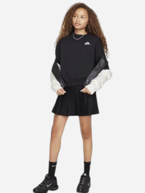 Bluza bez kaptura dziewczęca młodzieżowa Nike Sportswear Club Fleece FZ9244-010 M Czarna - obraz 3