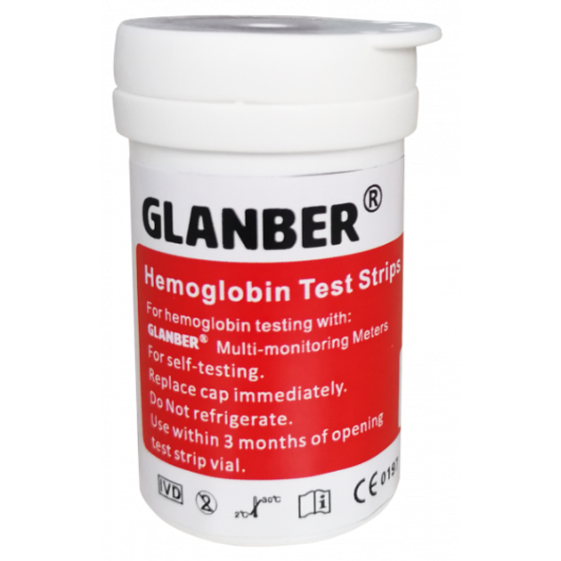 Тест-смужки гемоглобіну для глюкометра GLANBER - зображення 1