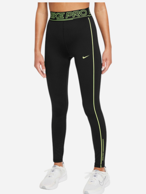 Legginsy dziecięce dla dziewczynki sportowe Nike Pro FZ5613-010 S (128-137 cm) Czarne - obraz 1