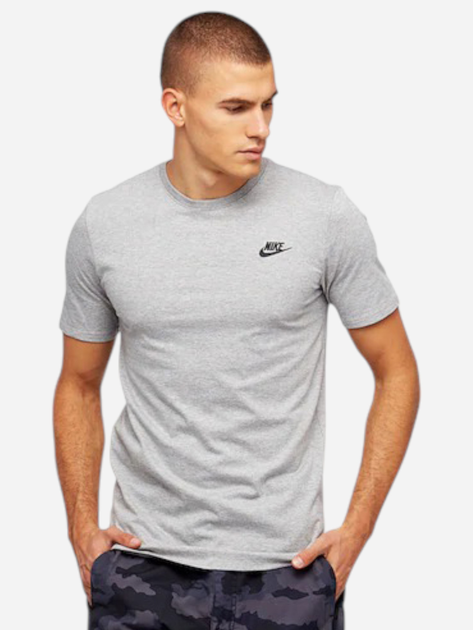 Футболка бавовняна довга чоловіча Nike M Nsw Club Tee AR4997-064 2XL Сіра (191888618224) - зображення 1