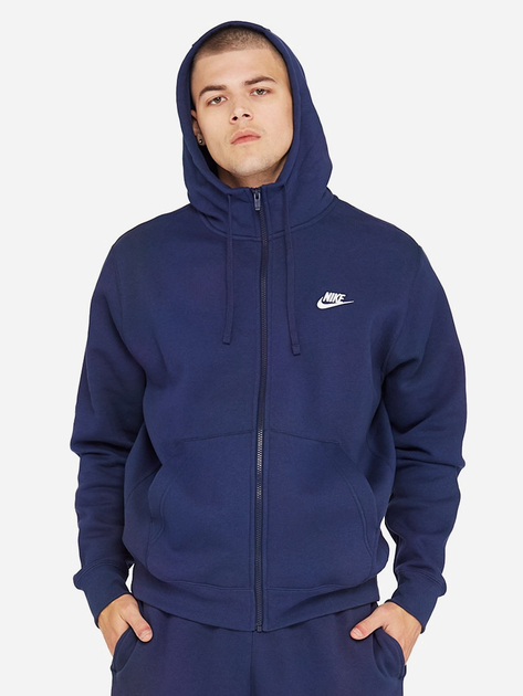 Bluza męska z kapturem ocieplana Nike M Nsw Club Hoodie Po Bb BV2654-410 S Granatowa - obraz 1