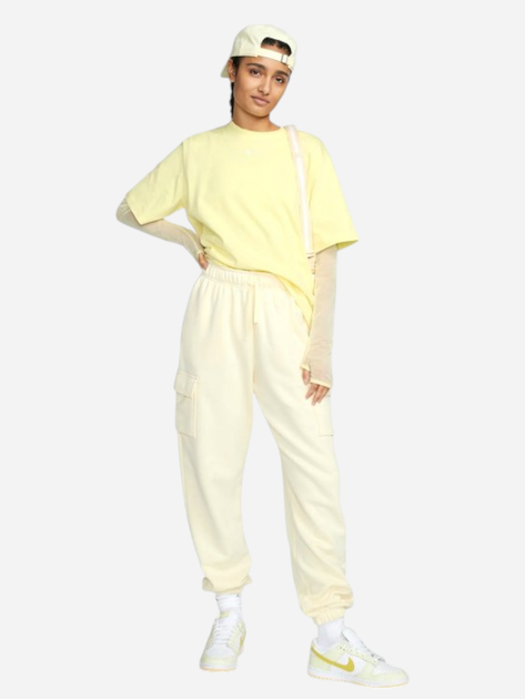 Спортивні штани на флісі жіночі Nike W Nsw Club Flc Mr Pant Cargo DQ5196-113 S Бежеві (196153342064) - зображення 3