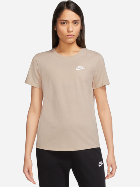 Koszulka damska bawełniana Nike Sportswear Club Essentials DX7902-126 M Ciemnobeżowa - obraz 1