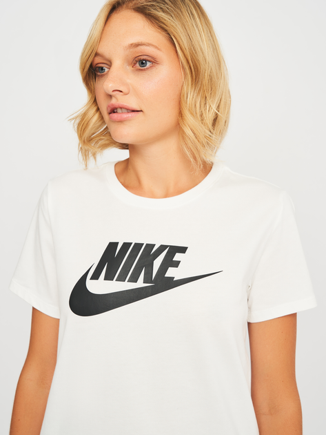 Футболка бавовняна жіноча Nike W Nsw Tee Essntl Icn Ftra DX7906-100 L Біла (196154000567) - зображення 4