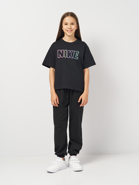 Підліткова футболка для дівчинки Nike Sportswear Essential FZ5561-010 L (147-158 см) Чорна (197596516364) - зображення 3