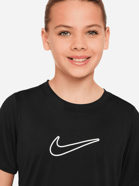 Дитяча футболка для дівчинки Nike One Fitted FZ5600-010 XS (122-128 см) Чорна (197596520057) - зображення 3