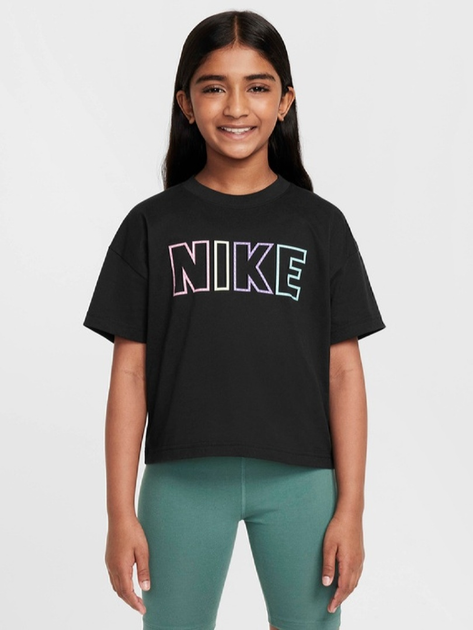 Підліткова футболка для дівчинки Nike Sportswear Essential FZ5561-010 M (137-147 см) Чорна (197596660548) - зображення 5