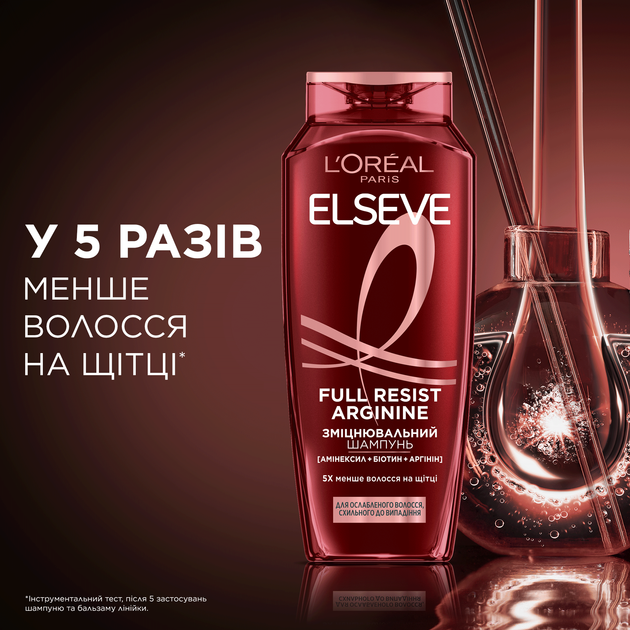 Шампунь L'Oreal Paris Elseve Аргинин + Аминексил для ослабленных волос 400 мл (3600523898183) - Фото 5 Шампунь L'Oreal Paris Elseve Аргинин + Аминексил для ослабленных волос 400 мл (3600523898183) - изображение 5