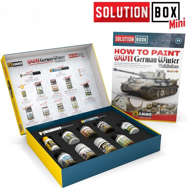 Набір для фарбування Ammo Solution Box Mini 17 WWII German Winter Vehicles Colors and Weathering System (8432074079019) - зображення 2