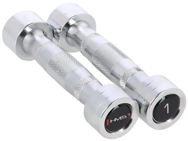 Hantle do ćwiczeń HMS chromowane 2 x 1 kg CHD01 (5907695592221) - obraz 3