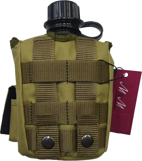 Фляга пластикова 870 мл чорна в чохлі М&М 1 Coyote Койот (213377) - изображение 4