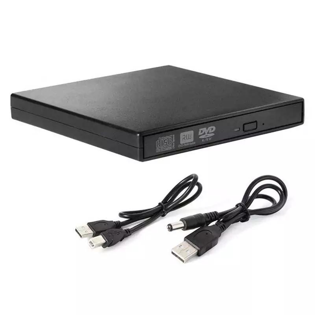 Внешний привод USB DVD-RW CD-RW 8045 дисковод портативный оптический для компьютера ноутбука Черный - изображение 1