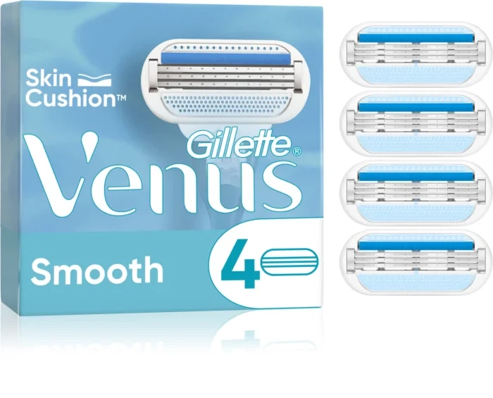Змінні катриджі Gillette Venus Smooth 3 леза 4шт/уп - Фото 1 Змінні катриджі Gillette Venus Smooth 3 леза 4шт/уп - зображення 1
