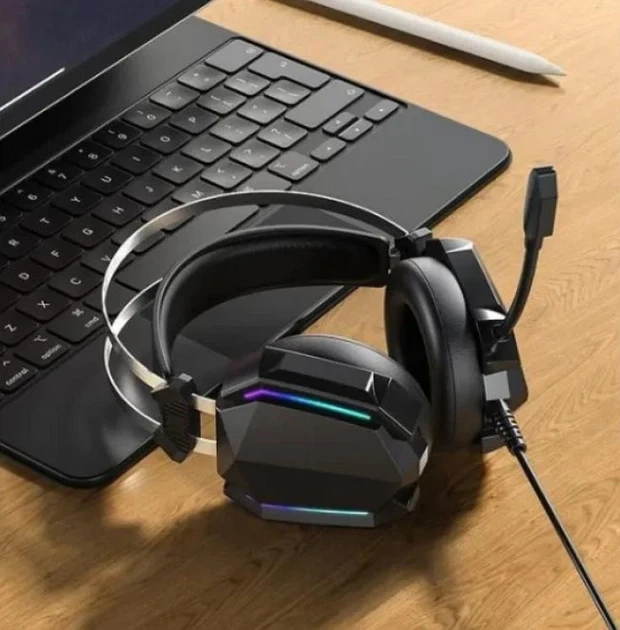 Ігрові навушники гарнітура XO GE-07 Black AUX USB провідні повнорозмірні для ПК та ноутбука з мікрофоном - изображение 5