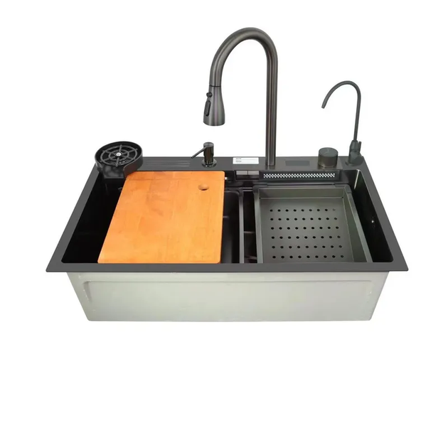 Мийка багатофункціональна Zerix ZH7546-SET-07 DECOR NANO-BLACK із