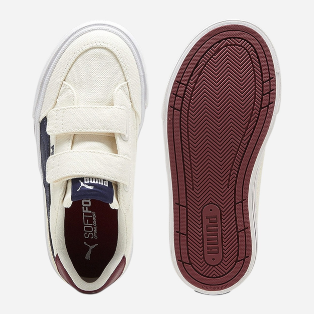 Sneakersy dziecięce na rzepy Puma Court Classic Vulc Fs V Ps 396560-01 33 (1UK) Beżowe - obraz 4