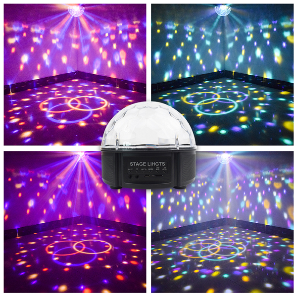 Energolux QR-115 12 цветной, стерео LED RGB, Bluetooth диско-шар, светомузыка с пультом, лазерный диск проектор 360° с подвижным эффектом, активация под ритм музыки - Фото 3 Energolux QR-115 12 цветной, стерео LED RGB, Bluetooth диско-шар, светомузыка с пультом, лазерный диск проектор 360° с подвижным эффектом, активация под ритм музыки - изображение 3