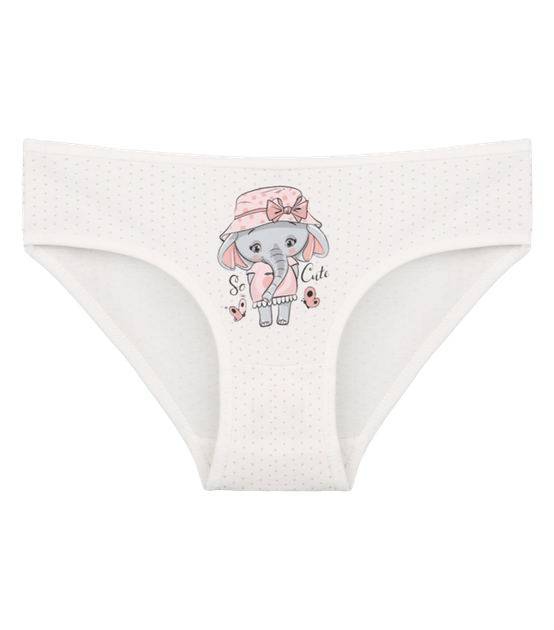 Трусы слипы для девочки с принтом Слоник So Cute - Donella - 4181B9 - 110-116 см - Молочный - Фото 1 Трусы слипы для девочки с принтом Слоник So Cute - Donella - 4181B9 - 110-116 см - Молочный - изображение 1
