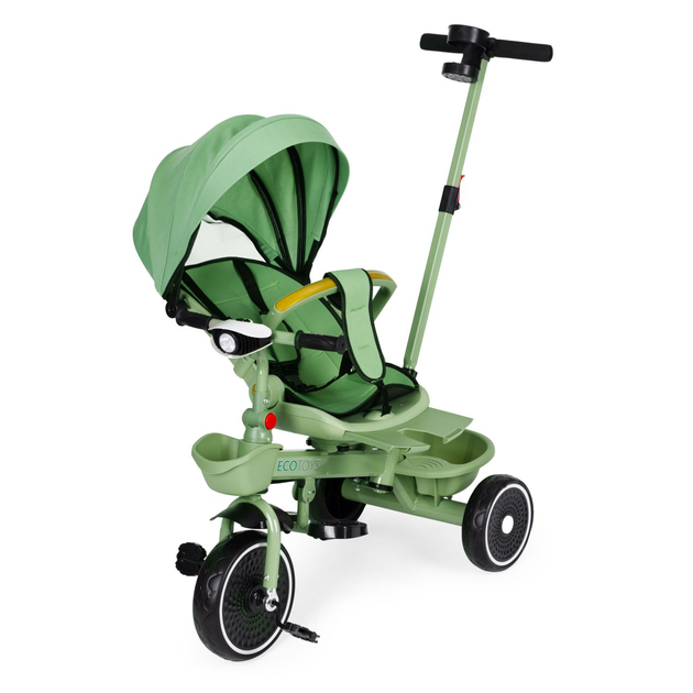 Rowerek trójkołowy spacerówka EcoToys 2 w 1 WQL-066-18 Zielony (5905817005918) - obraz 5