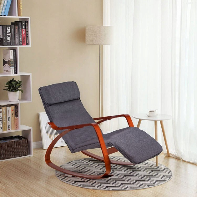 Fotel bujany ModernHome by Multistore regulowany (TXRC-02 WALNUT/CHARO) - obraz 5