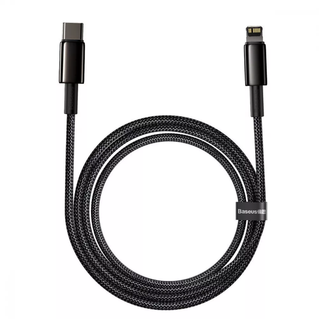 Кабель Baseus Tungsten Type-C to Lightning PD 20W (1m) Black - Фото 3 Кабель Baseus Tungsten Type-C to Lightning PD 20W (1m) Black - изображение 3