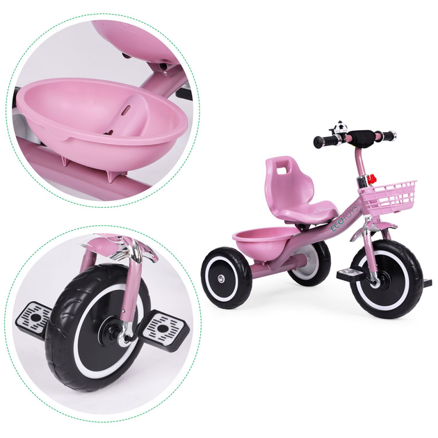 Триколісний велосипед EcoToys WQL-1999 Рожевий (5905817005994) - зображення 6