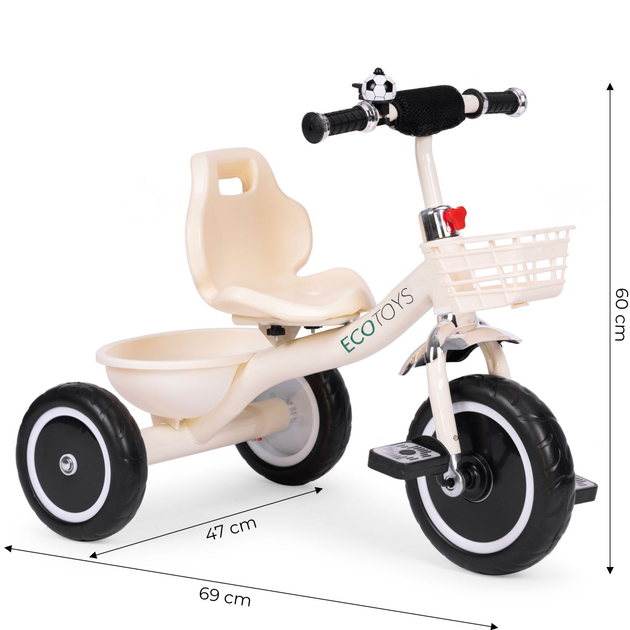 Триколісний велосипед EcoToys WQL-1999 Бежевий (5905817006007) - зображення 6