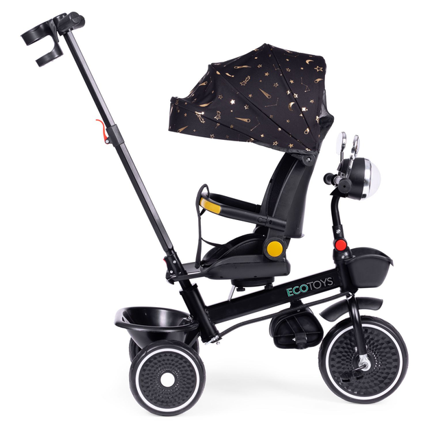 Rowerek trójkołowy spacerówka EcoToys WQL-186 Czarny (5905817005956) - obraz 3